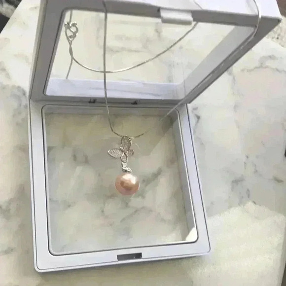 Custom Made 12.5mm Genuine Pearl Snake Chain Necklace - Picture 1 of 17